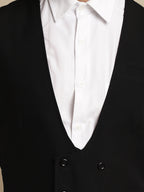 Even Apparels Men's Black Double Breast Waistcoat | Grocsy