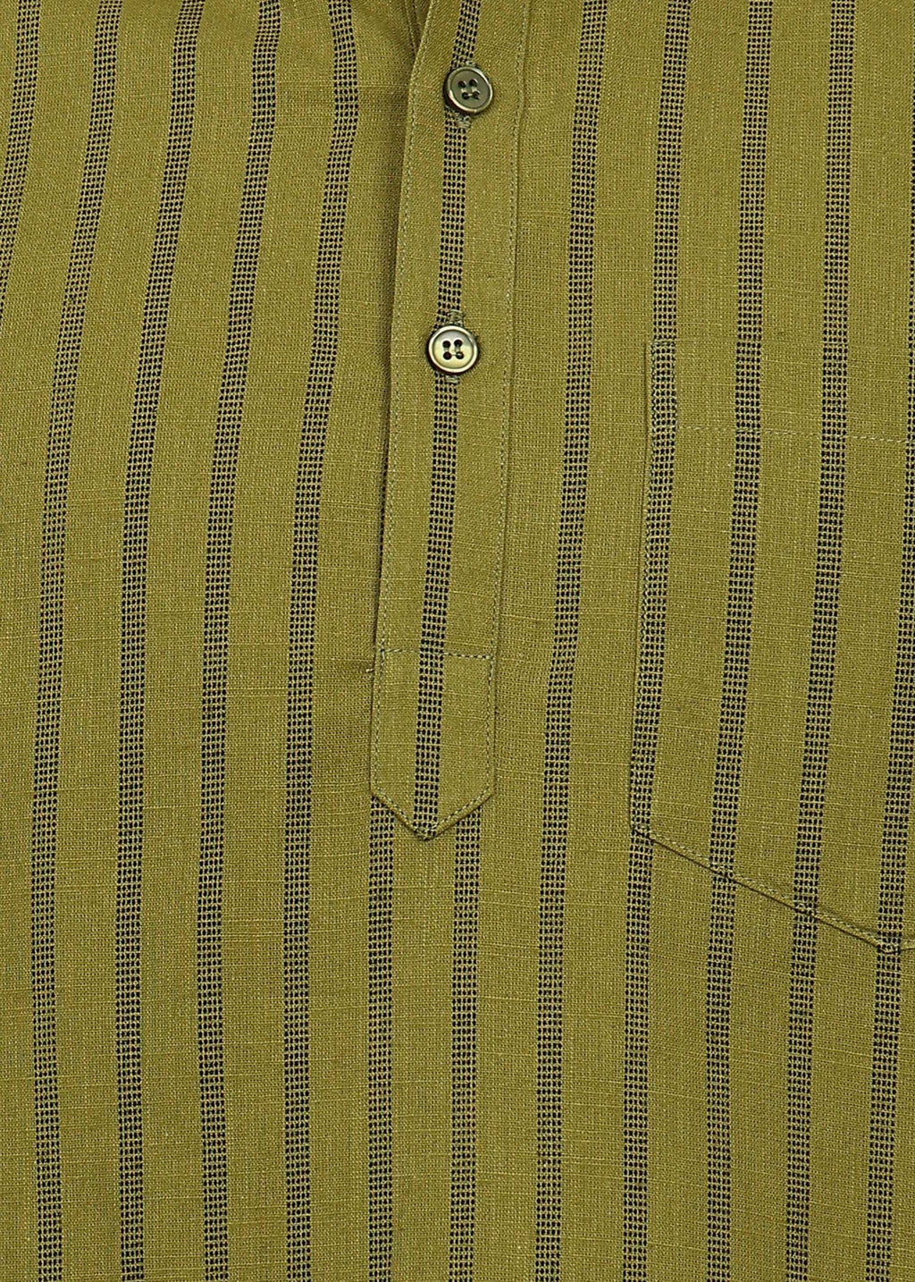 Fabmade Olive Stripe Linen Kurta Set | Grocsy