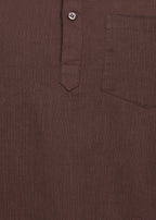 Fabmade Cocoa Drift Linen Short Kurta | Grocsy