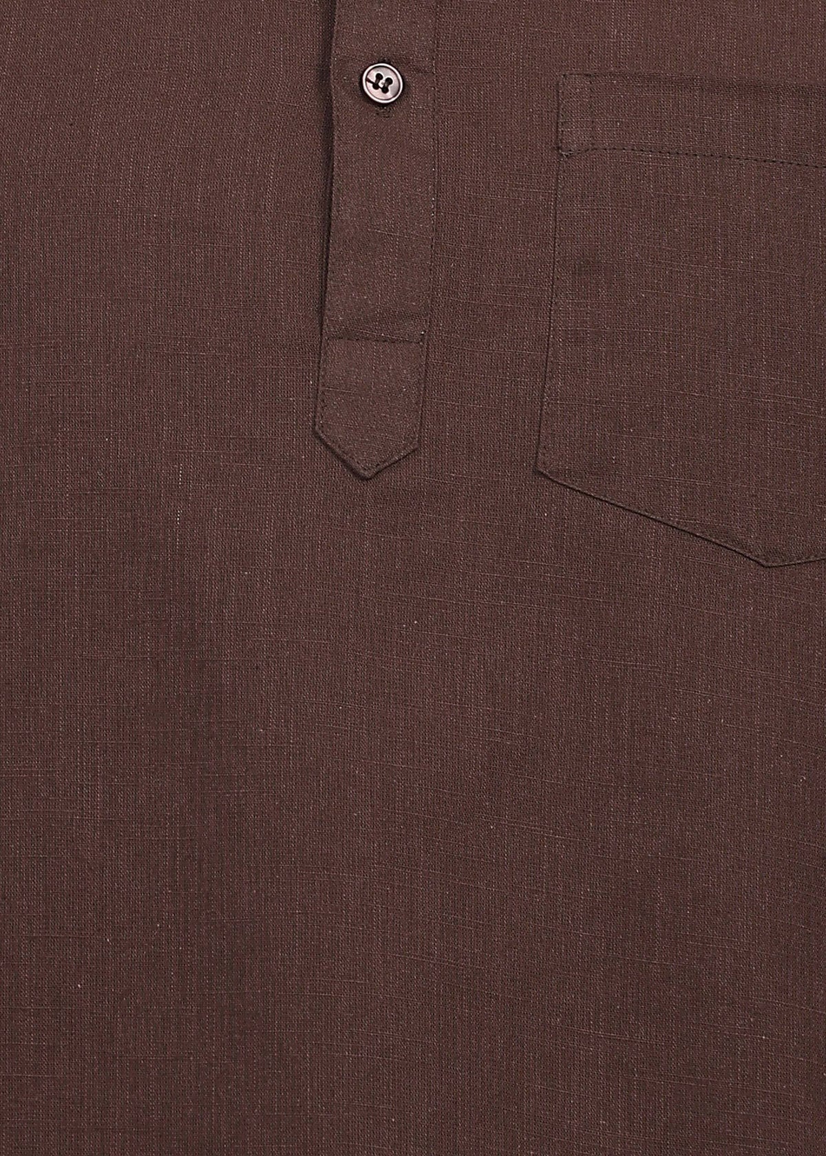 Fabmade Cocoa Drift Linen Short Kurta | Grocsy