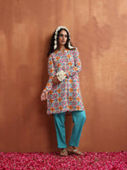 trueBrowns Off White Print Kurta Co-ord Set | Grocsy