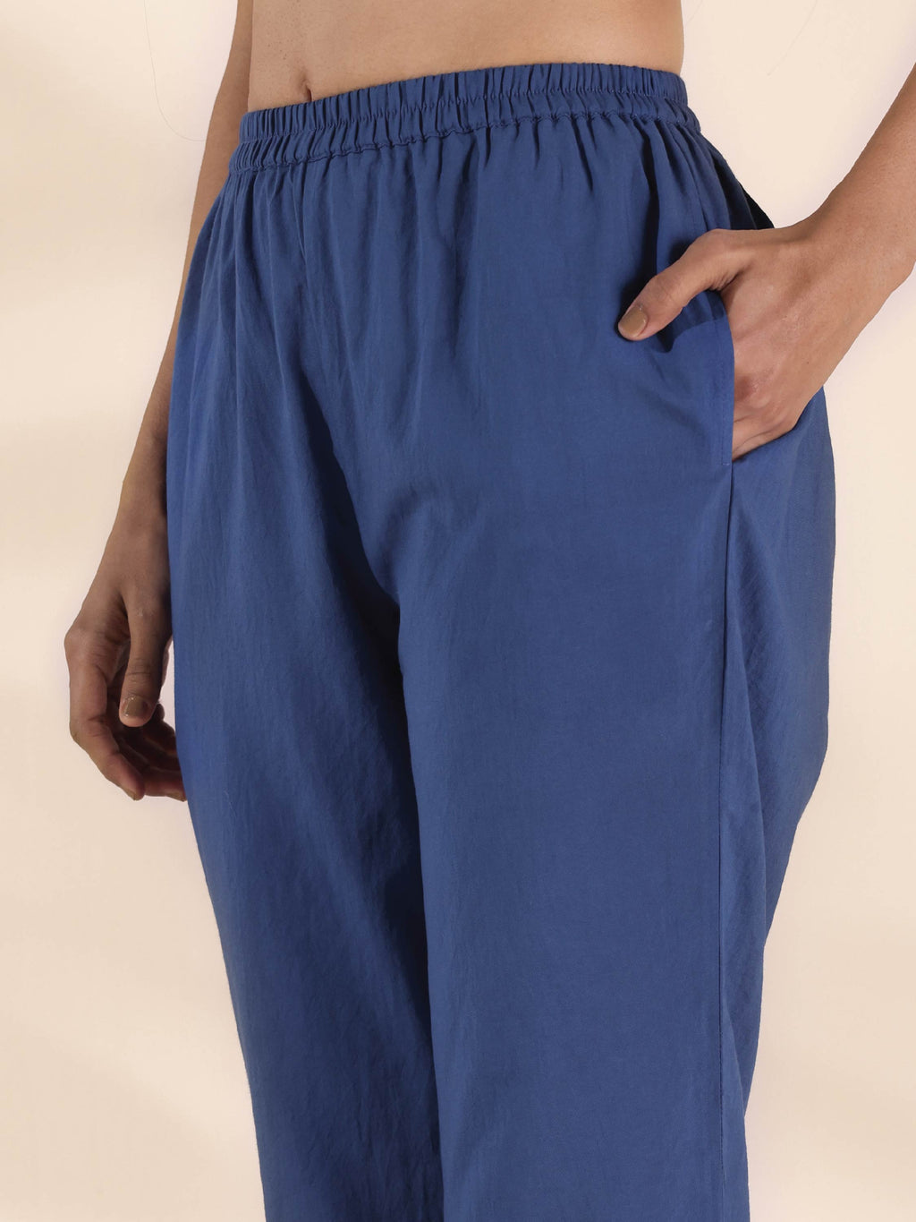 trueBrowns Blue Cotton Ikat Kaftan Co-ord Set | Grocsy