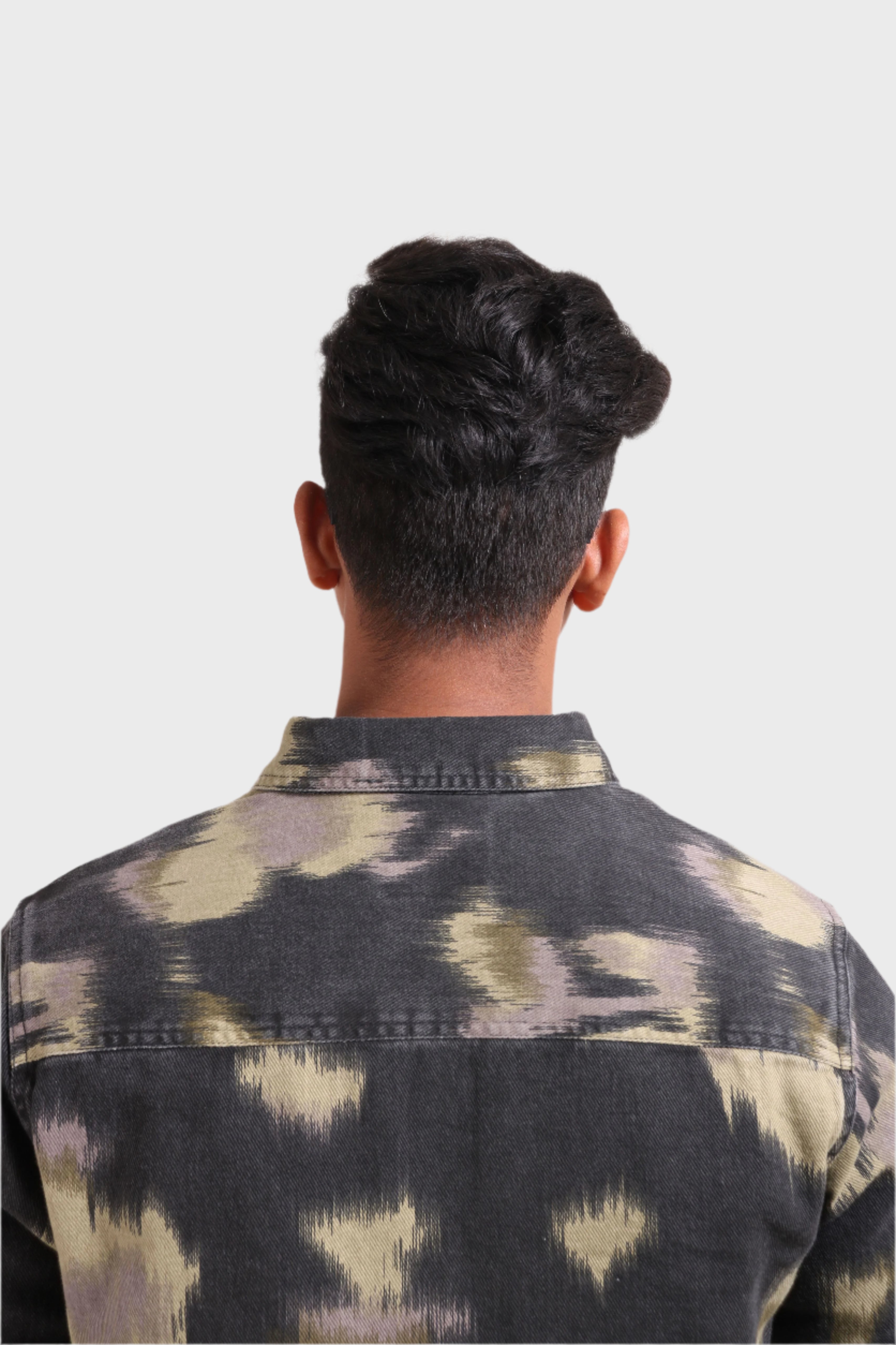Xkind Light Green Printed Denim Shacket | Grocsy