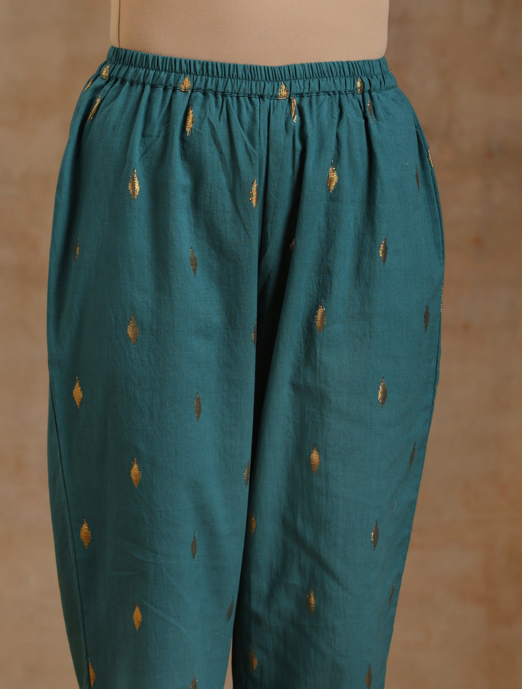 trueBrowns Deep Sea Gold Cotton Flared Co-Ord Set | Grocsy