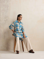 trueBrowns Beige Check Winter Top | Grocsy