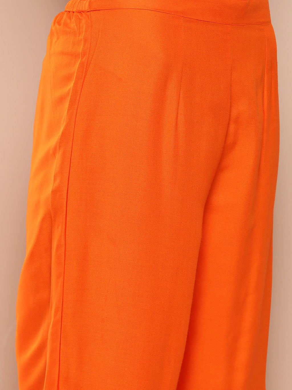 InWeave Women's Orange Mirror Work Aline Strappy Kurta Set Blue Fuchsia Or Dupatta | Grocsy