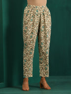 trueBrowns Teal Floral Cotton Printed Short Co-ord Set | Grocsy