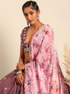 House of Panchhi Rose Gold Chinon Sequins Embroidery Lehenga Choli & Dupatta | Grocsy