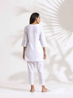 trueBrowns White Slub Co-ord Set | Grocsy