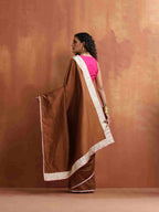 trueBrowns Brown Silk Ready To Wear Saree | Grocsy