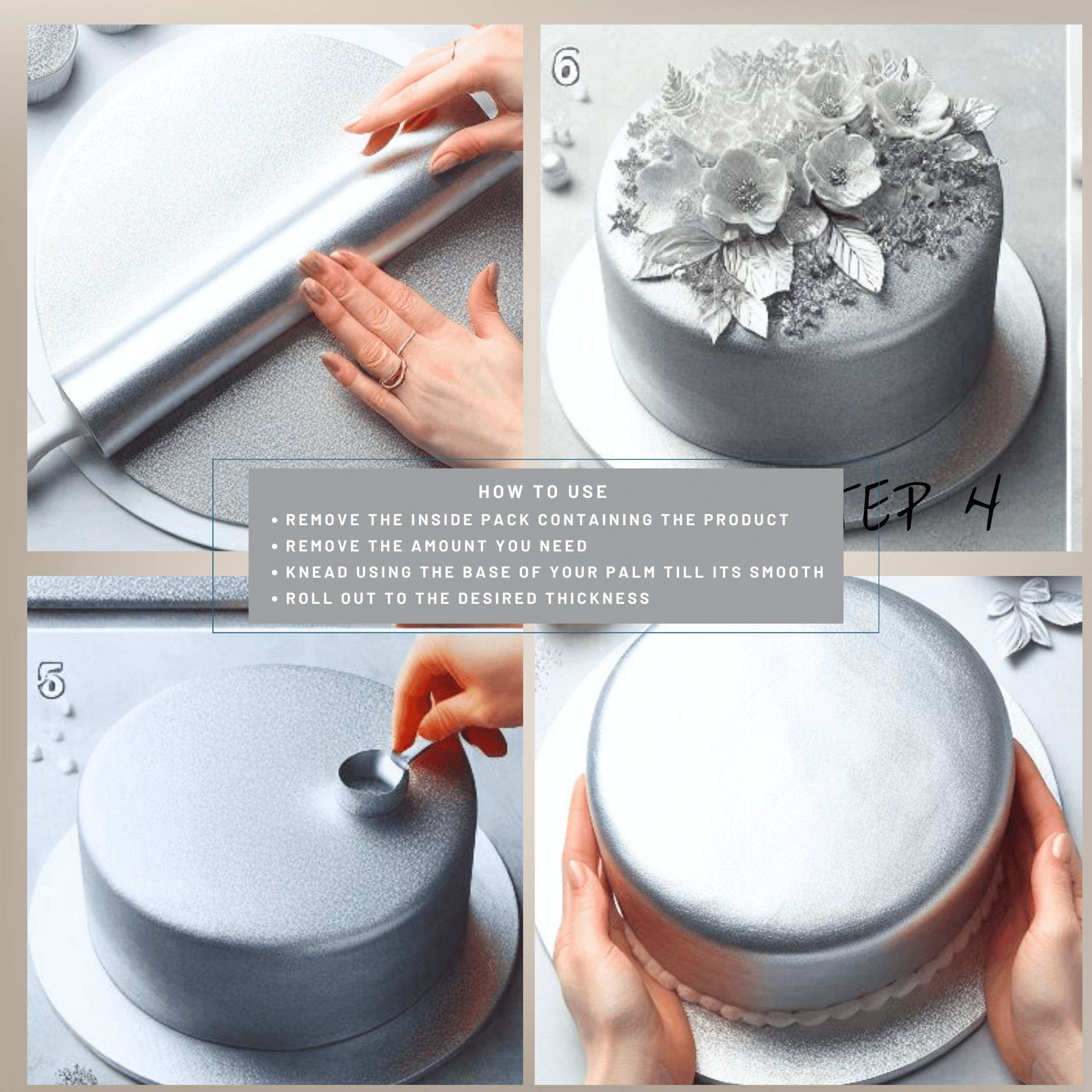 Confect Shimmering Silver | Edible Sugar Paste | Grocsy