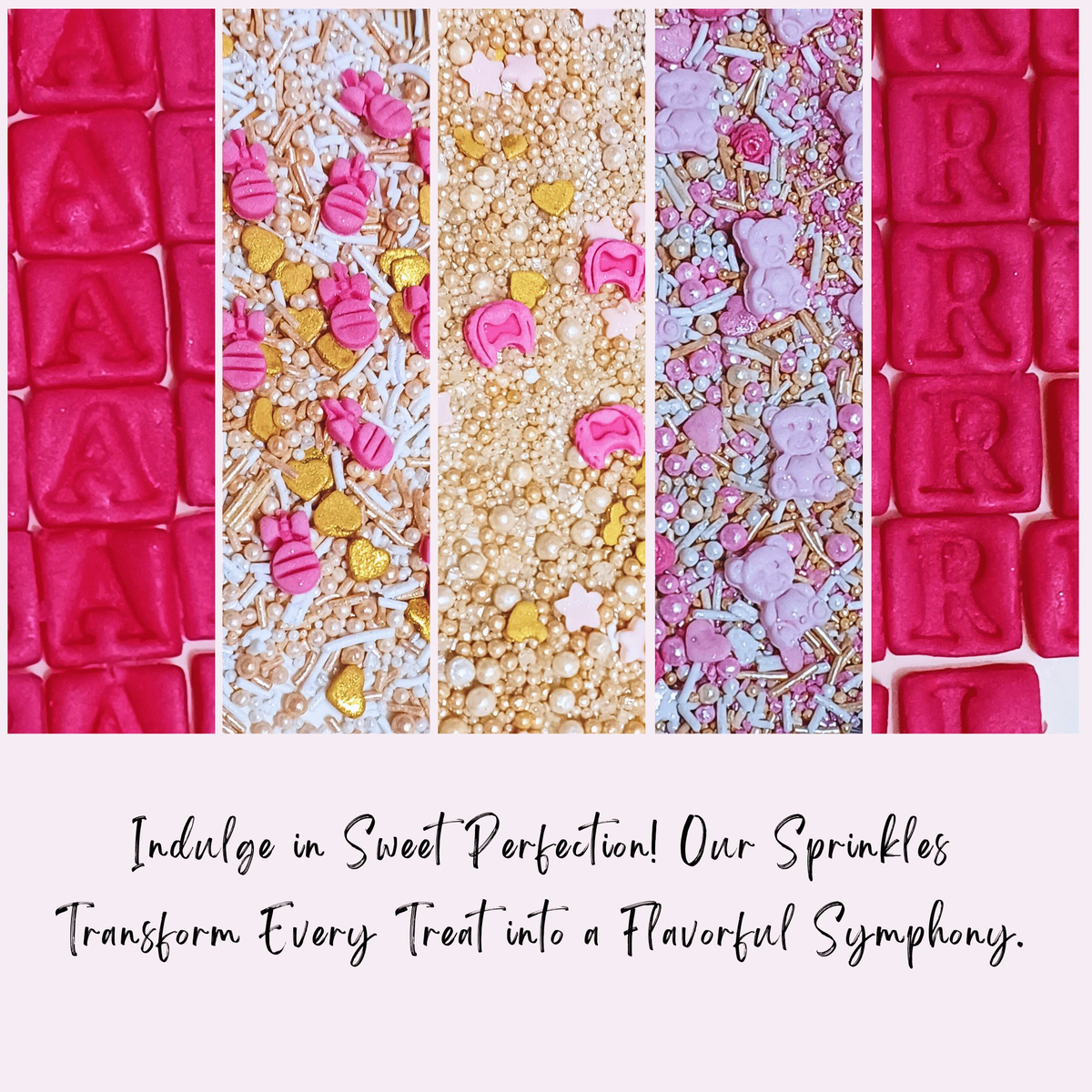 Confect Girls Baby Shower Sprinkles | Mix Heart, Teddy, Baby Feed Bottle & Baby Feet Sprinkles | Grocsy