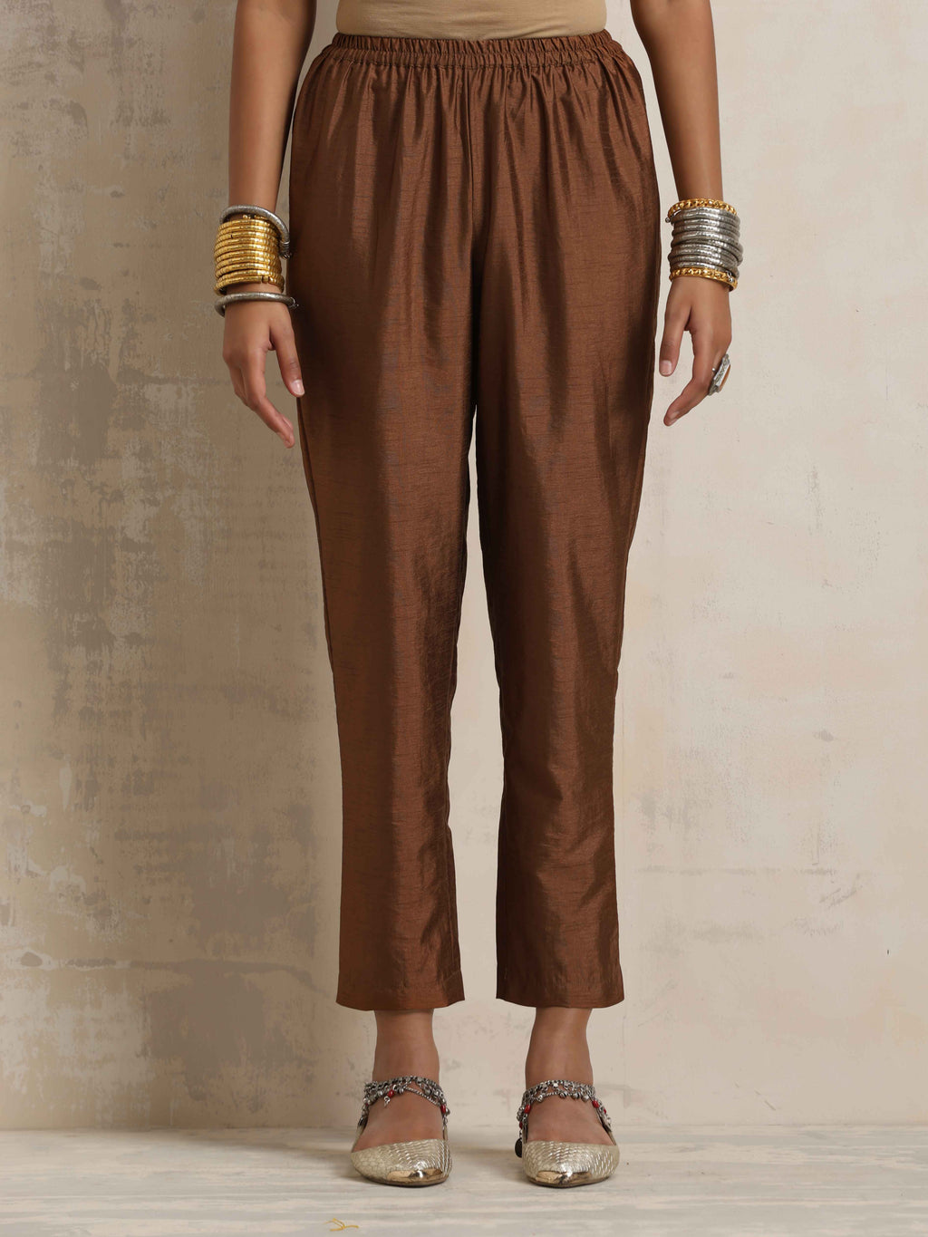 trueBrowns Brown Silk Kurta Set | Grocsy