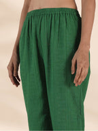 trueBrowns Green Cotton Dobby Kurta Pant Set | Grocsy