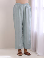 trueBrowns Eggshell Blue Dobby Relaxed Fit Co-Ord Set | Grocsy