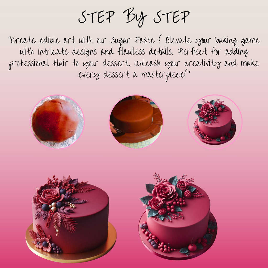 Confect Burgundy Fondant | Edible Sugarpaste | Grocsy