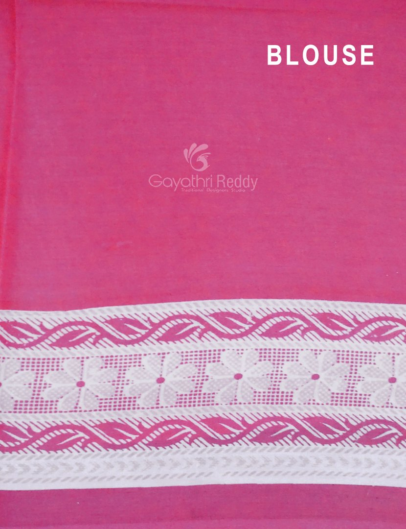 Yellow And Pink Colour Block Print Pure Kota Cotton Saree By Gayathri Reddy Designer Studio | Grocsy