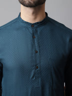 Even Apparels Green Kurta With Band Collar | Grocsy