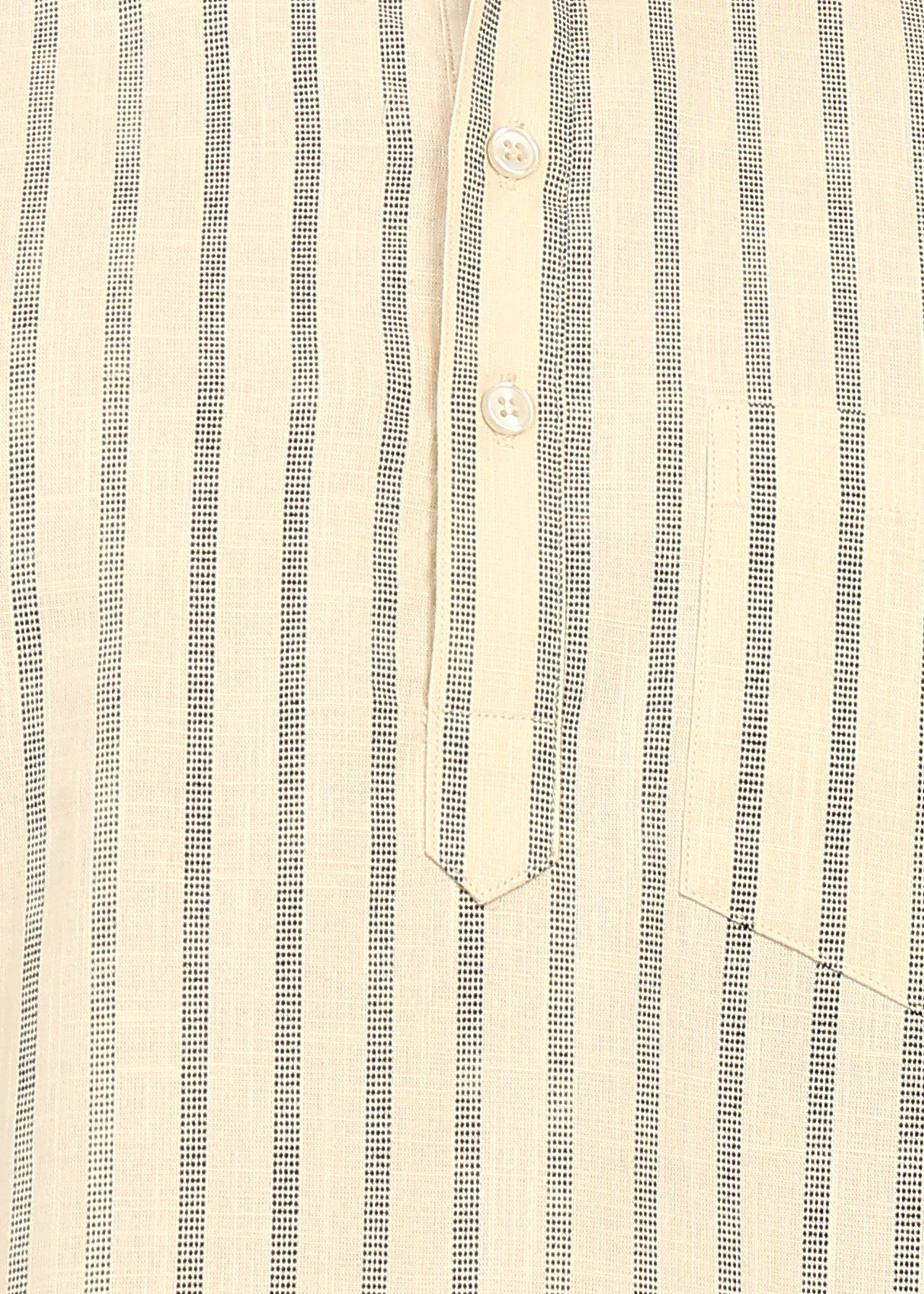 Fabmade Sandline Stripe Linen Kurta | Grocsy