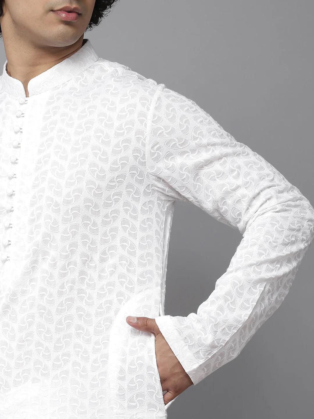 Fabmade Elegant Chikankari Embroidered Straight Kurta | Grocsy