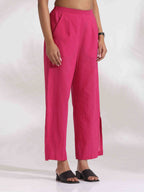 trueBrowns Pink Cotton Print Flared Top Co-ord Set | Grocsy