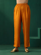 trueBrowns Wine Geometric Viscose Silk Kaftan Kurta Pant Set | Grocsy
