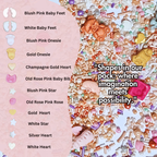 Confect Girls Baby Shower Sprinkles | Mix Heart, Teddy, Baby Feed Bottle & Baby Feet Sprinkles | Grocsy