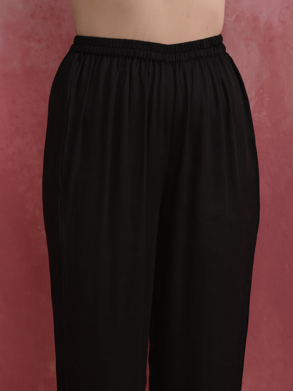 trueBrowns Black V Neck Kurta Co-ord Set | Grocsy