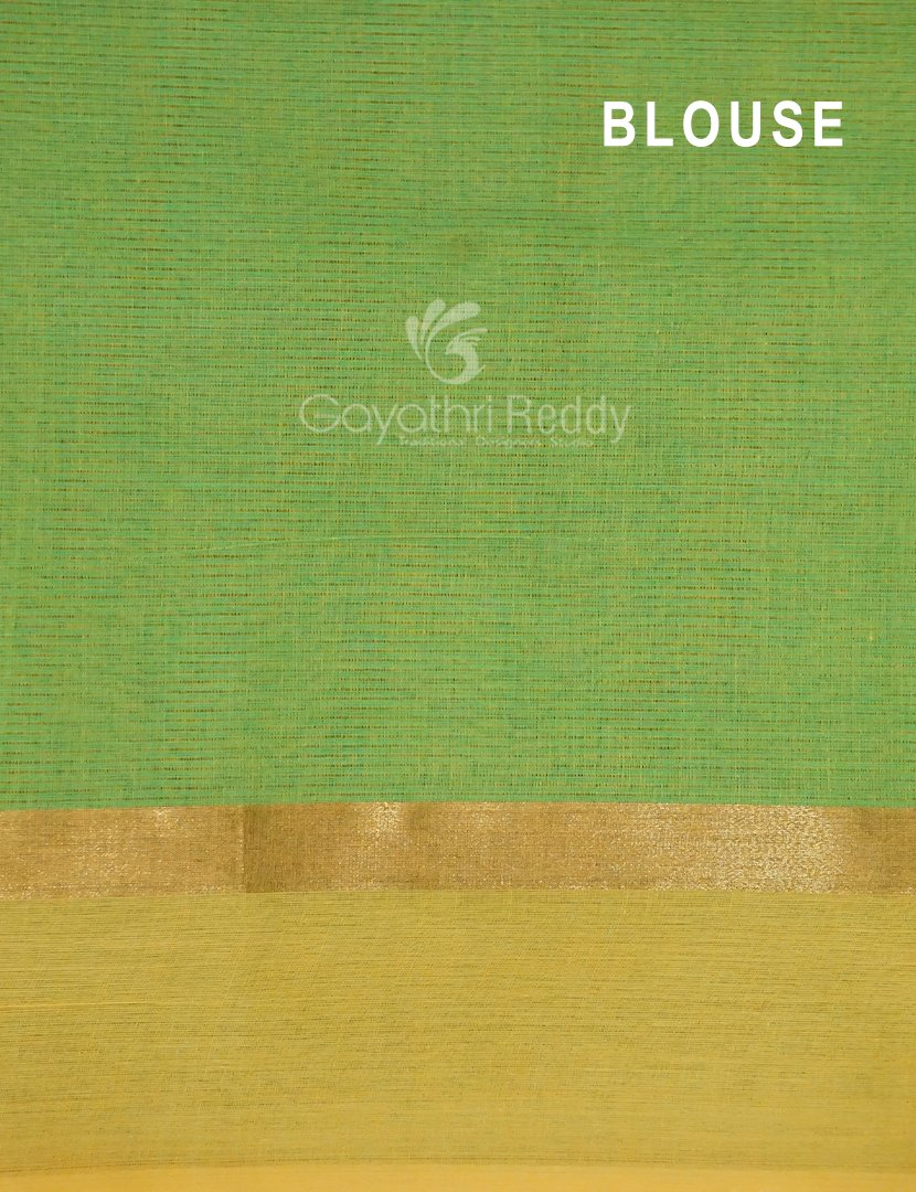 Shades of Green With Contrast Blouse Pure Mangalgiri Cotton By Gayathri Reddy Designer Studio | Grocsy