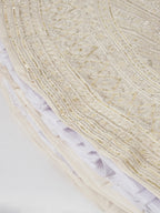 House of Panchhi Cream Net Cutdana, Sequins And Zarkan Embroidery Lehenga Choli & Dupatta | Grocsy