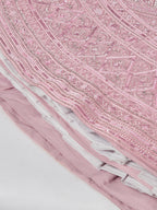 House of Panchhi Pink Net Cutdana, Sequins And Zarkan Embroidery Lehenga Choli & Dupatta | Grocsy