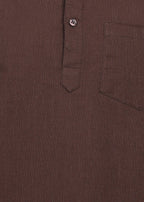 Fabmade Cocoa Drift Linen Kurta Set | Grocsy