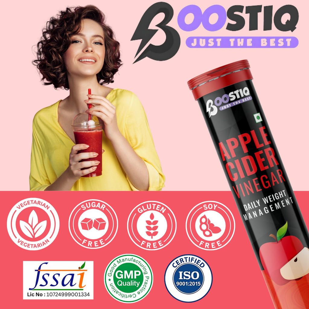 BOOSTIQ Apple Cider Vinegar Effervescent Tablets - Apple Flavour | Grocsy