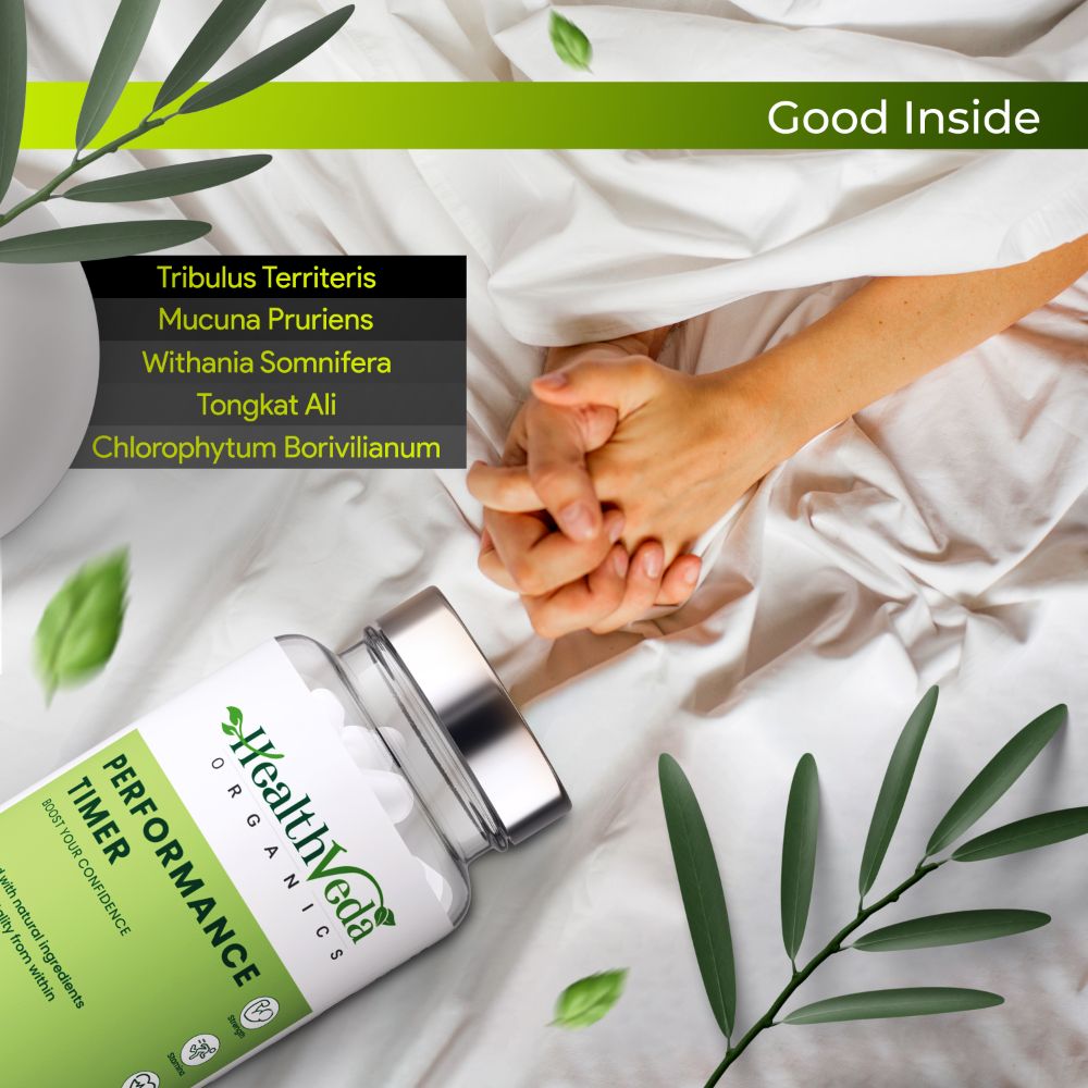 Health Veda Organics Performance Timer Veg Capsules For Men | Grocsy