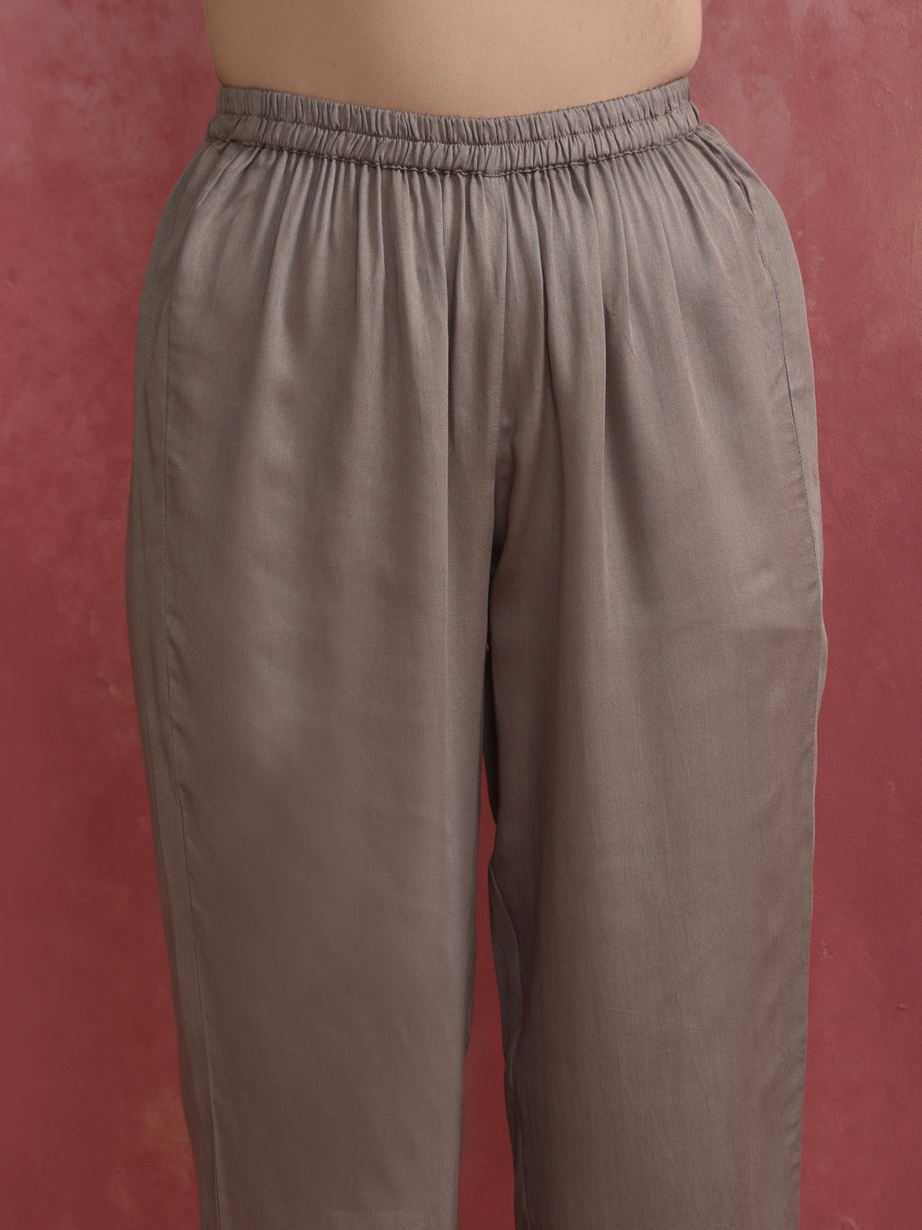 trueBrowns Grey High low Kurta Set | Grocsy