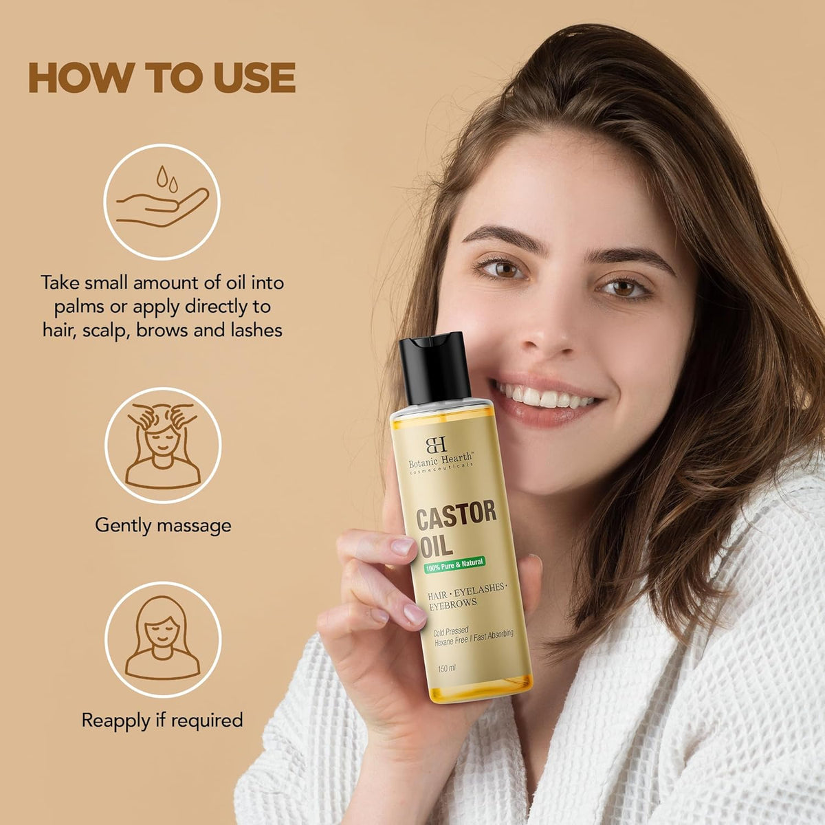 Botanic Hearth 100% Pure & Natural Cold Pressed Castor Oil | Grocsy
