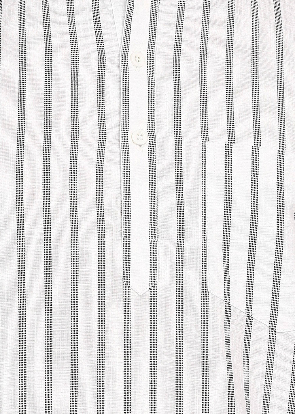 Fabmade Driftline Stripe Linen Short Kurta | Grocsy