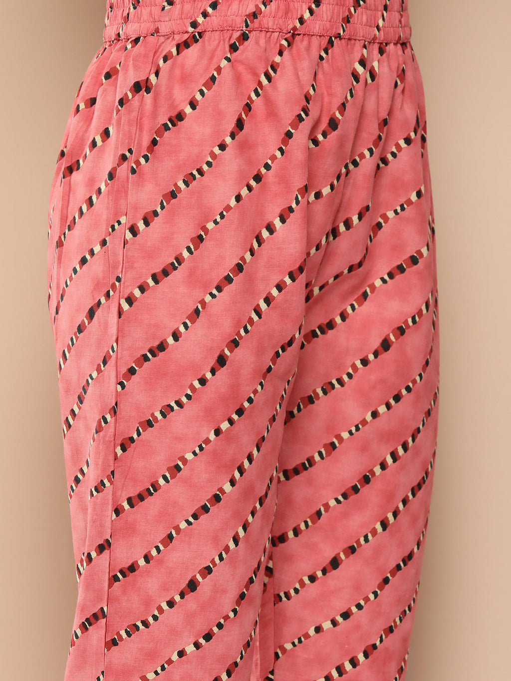 KSUT (House of Varanga) Green And Peach Floral Print Kaftan Trouser Set. | Grocsy