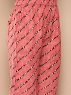 KSUT (House of Varanga) Green And Peach Floral Print Kaftan Trouser Set. | Grocsy