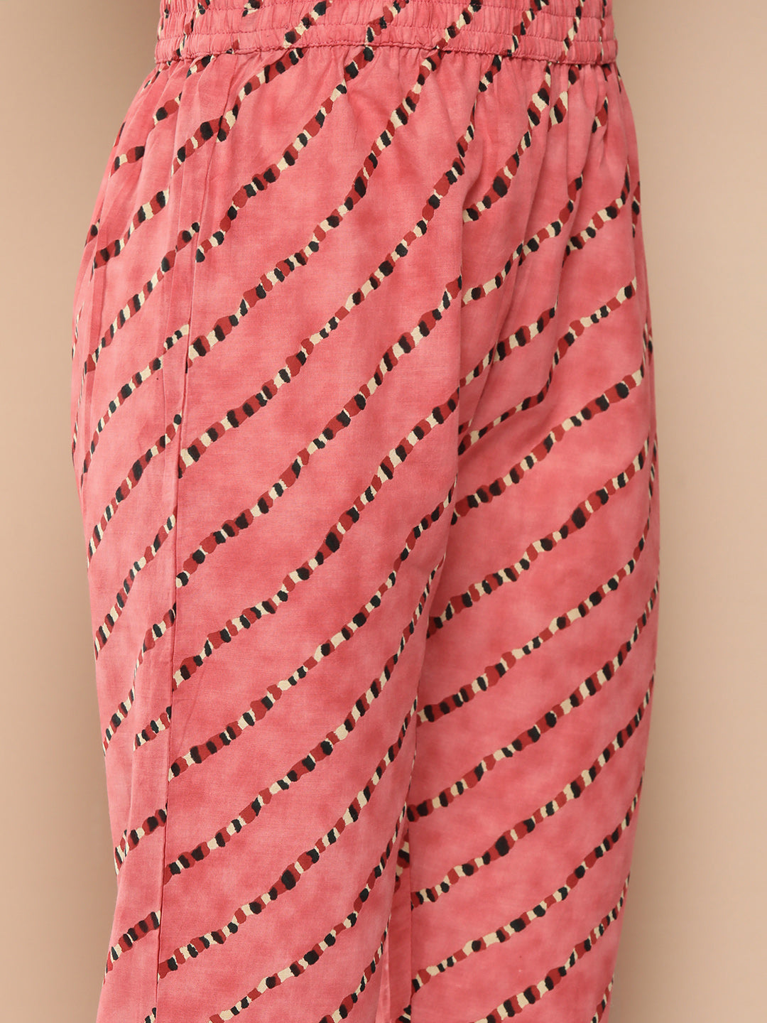 KSUT (House of Varanga) Green And Peach Floral Print Kaftan Trouser Set. | Grocsy
