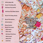 Confect Girls Baby Shower Sprinkles | Mix Heart, Teddy, Baby Feed Bottle & Baby Feet Sprinkles | Grocsy
