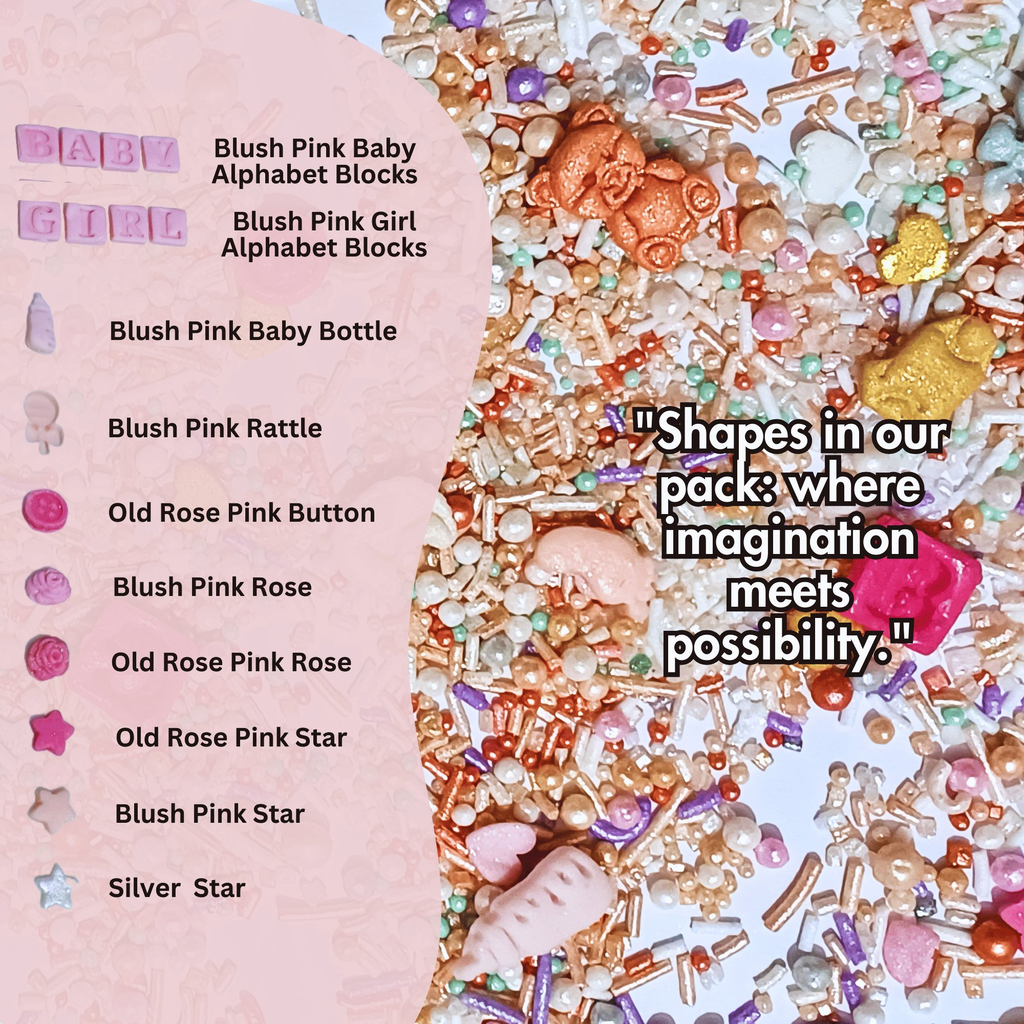 Confect Girls Baby Shower Sprinkles | Edible Sprinkles | Grocsy