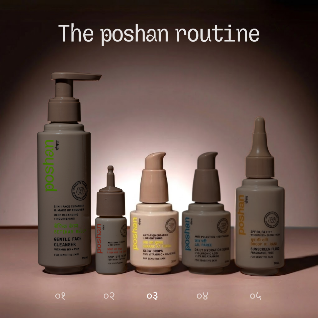 Poshan Skincare Chaand Ka Tukda 15% Vitamin C Glow Drops | Grocsy