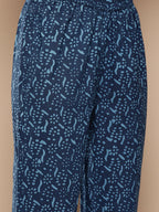 KSUT (House of Varanga) Blue And White Cotton Printed Yoke Design Kurta Paired With Printed Dupatta And Trouser | Grocsy