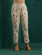 trueBrowns Blue Floral Cotton Printed Relaxed Co-ord Set | Grocsy