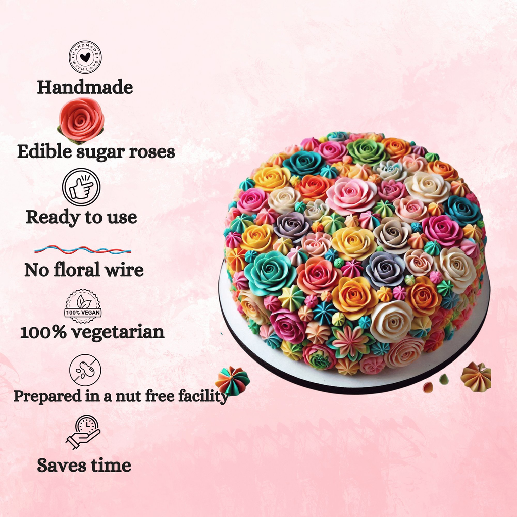 Confect Ombre- 5 | Edible Sugar Roses Topper | Grocsy
