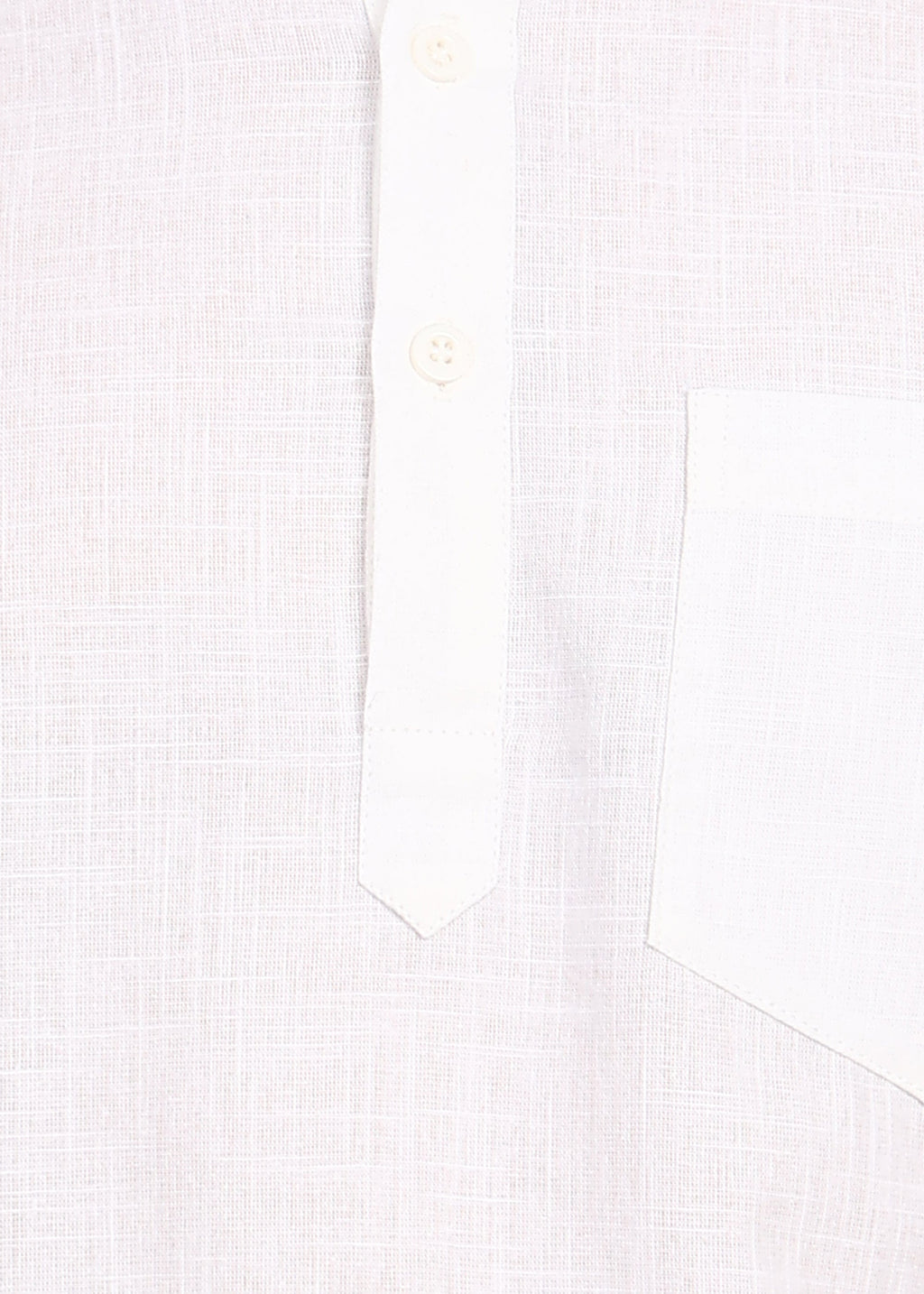 Fabmade Pure Ivory Linen Short Kurta | Grocsy