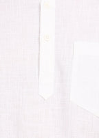Fabmade Pure Ivory Linen Short Kurta | Grocsy