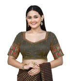 Joban Fashion Women's Green Embroidered Stitched Blouse | Grocsy