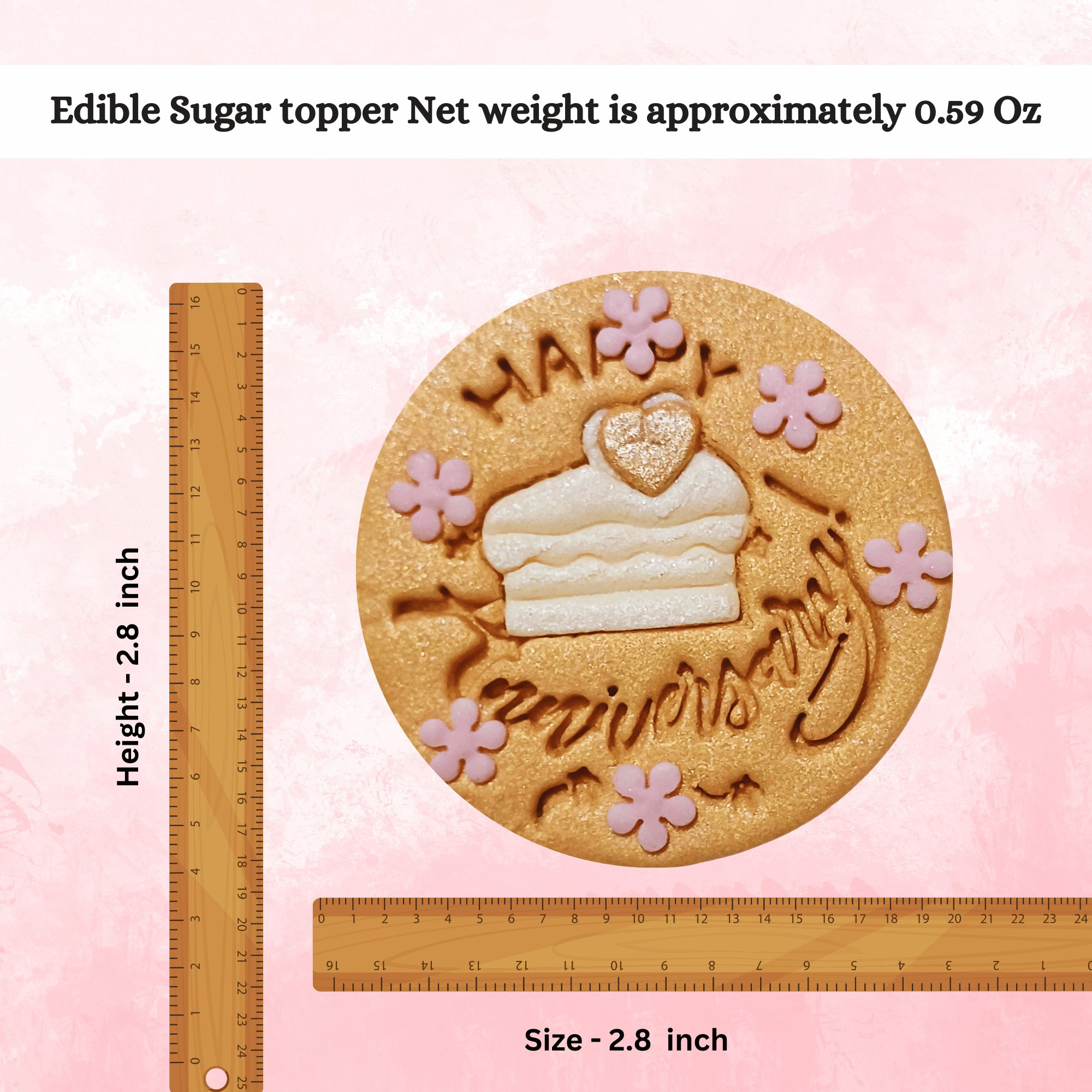 Confect Happy Anniversary | Edible Celebration Topper | Grocsy